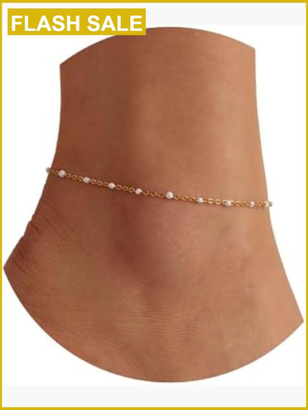 Gold Beaded Anklet for Women Dainty Layered Round Ball Ankle Bracelet with